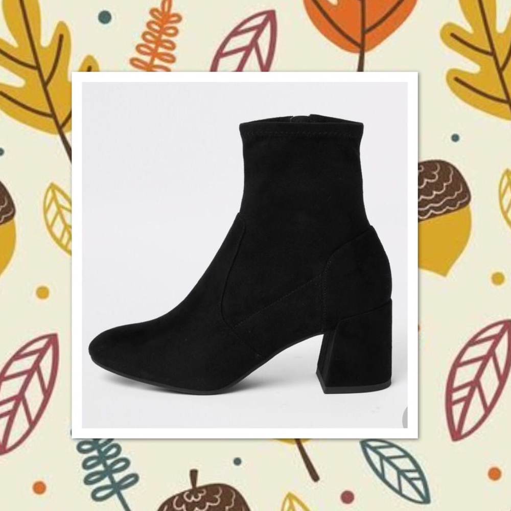 🍁Primark- Size8/ faux suede block heeled boots🍂